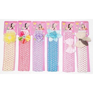 fok set of 6 multi color crochet style elastic hair ties for babies amp kids random design