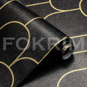 FOKRIM 1000 cm x 45 cm Waterproof Decorative Vinyl Wallpaper (Black)