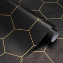FOKRIM 300 cm x 45 cm Waterproof Decorative Vinyl Wallpaper (Black, Pack of 5)
