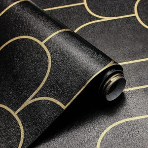 fokrim 500 cm x 45 cm waterproof decorative vinyl wallpaper black