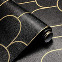 FOKRIM 500 cm x 45 cm Waterproof Decorative Vinyl Wallpaper (Black)