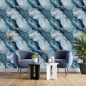 FOKRIM 200 cm x 60 cm Waterproof Decorative Vinyl Wallpaper (Blue)