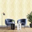 FOKRIM 200 cm x 60 cm Waterproof Decorative Vinyl Wallpaper (Gold)