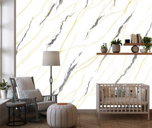 fokrim 200 cm x 60 cm waterproof decorative vinyl wallpaper white gold