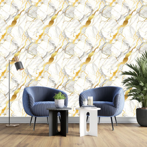 fokrim 200 cm x 60 cm waterproof decorative vinyl wallpaper white gold