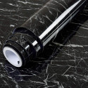 FOKRIM 300 cm x 45 cm Waterproof Decorative Vinyl Wallpaper (Black)