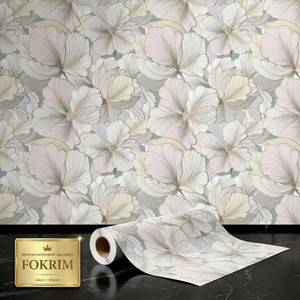fokrim 300 cm x 45 cm waterproof floral  botanical vinyl wallpaper