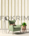 FOKRIM 200 cm x 45 cm Waterproof Decorative Vinyl Wallpaper (Beige, Gold)