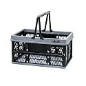 Foladable plastic baskets with handles 20L,collapsible crates for storage