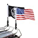 2 Pcs Motorcycle Flagpole Mount Foldable 90° with American Flag and Punk Skull Flag 6x9 Flag Holder Fit for 1/2'' Motorcycle Luggage Rack Harley Davidson Road King Touring Spring Honda Goldwing etc.