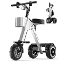 Foldable 3 Wheel Electric Scooter with Seat for Adults and Teens Mobility Electric Trike with 450W Motor and Removable 36V Battery Upgraded Dual Suspension Perfect for Commuting Traveling