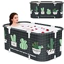 Bath tub for adult for bathroom Tub for Home SPA, Maintains Hot &amp; Cold Temperature, Drainage Hole, Thickened Layer for Hot and ice bath tub for adults (Black)