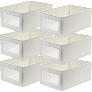 closet organizers and storage pack closet storage bins linen closet baskets for cupboard organization foldable wardrobe organizer bins with clear window for organizing clothing jeans shelves