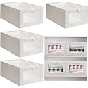 Closet Organizers And Storage, 5 Pack Closet Storage Bins Linen Closet Baskets for Cupboard Organization Foldable Wardrobe Organizer Bins with Clear Window For Organizing Clothing, Jeans, Shelves