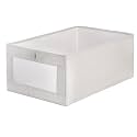 ALLWIN HOUSEWARE W Closet Organizers And Storage, 1 Pack Foldable Closet Storage Bins Linen Wardrobe Baskets with Clear Window For Organizing Clothing, Jeans, Shelves