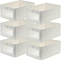 Closet Organizers And Storage, Pack Closet Storage Bins Linen Closet Baskets for Cupboard Organization Foldable Wardrobe Organizer Bins with Clear Window For Organizing Clothing, Jeans, Shelves