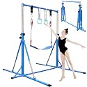 FC FUNCHEER Foldable Gymnastics Bar,5FT Horizontal bar,Adjustable Kids Training bar for Kids Ages 3-15,Kids Gymnastics bar,Triangle Stable Structure-Gym Equipment for Home