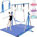 FC FUNCHEER Foldable Gymnastics Bar,5FT Horizontal bar,Adjustable Kids Training bar for Kids Ages 3-15,Kids Gymnastics bar,Triangle Stable Structure-Gym Equipment for Home