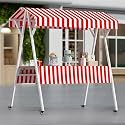 Foldable Metal Food Cart with Wheels - Mobile Market Stall Display Stand, 130/160/190cm, Easy Transport Outdoor Commercial Cart for Farmers Markets &amp; Street Vendors