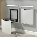 Foldable Metal Wall-Mounted Shoe Changing Stool with Soft Pad - Multifunctional Hidden Footstool Chair, Space-Saving Invisible Pull-Out Bench for Entryway and Home Use