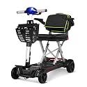 Foldable Mobility Scooter for Seniors Adults, 4 Wheel Electric Mobility Scooter,Lightweight Folding Travel Mobility Scooters with Basket and Backpack,All Terrain,Airlines Approved,Blue