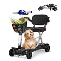 Foldable Mobility Scooter for Seniors Adults, 4 Wheel Electric Mobility Scooter,Lightweight Folding Travel Mobility Scooters with Basket,All Terrain,Airlines Approved,Blue