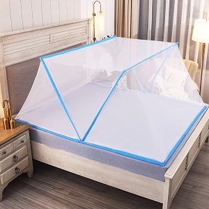 foldable mosquito net  size 44x62x26ftdouble bed 44 feet width machardani premium softsingle line fold quick unfold and fold no instalation required light weight adults size