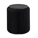 Foldable Paper Bench with PU Seat， Portable Accordion Chair, Used for Entrances, Cafes, Footstools(Black,32x37cm/12.6x14.6)