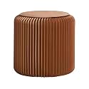 Foldable Paper Bench with PU Seat， Portable Accordion Chair, Used for Entrances, Cafes, Footstools(Brown,32x30cm/12.6x11.8)