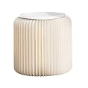 Foldable Paper Bench with PU Seat， Portable Accordion Chair, Used for Entrances, Cafes, Footstools(White,32x37cm/12.6x14.6)