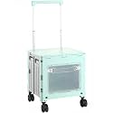 Foldable Shopping Utility Cart Portable Rolling Crate Handcart with 360°Rotate Wheel,Collapsible Folding Cart for Travel Move Luggage Office Use (Green,70mm Universal Wheel)