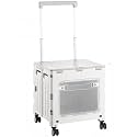 Foldable Shopping Utility Cart Portable Rolling Crate Handcart with 360°Rotate Wheel,Collapsible Folding Cart for Travel Move Luggage Office Use (Grey,45mm Universal Wheel)