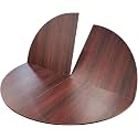 Foldable Table Top Extender, 48 to 95 in Diameter Large Wood Round Foldable Table, Temporary Folding Desktop Extender (Red, 170cm / 67" L)