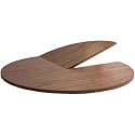 Foldable Table Top Extender, 48 to 95 in Diameter Large Wood Round Foldable Table, Temporary Folding Desktop Extender (Walnut, 150cm / 59" L)