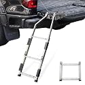Foldable Tailgate Ladder for Pickup Truck, Universal 37"-45" Height Adjustable Tailgate Step with Non-Slip Pedal, Stainless Steel Truck Ladder for Ford Dodge Ram Hilux Chevy GMC, Capacity 350 lbs
