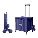 Foldable Utility Rolling Cart - Portable Grocery Cart on Wheels, Collapsible Handcart for Moving, Shopping Trolley for Dorm, Camping, Travel, Office