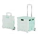 Foldable Utility Rolling Cart - Portable Grocery Cart on Wheels, Collapsible Handcart for Moving, Shopping Trolley for Dorm, Camping, Travel, Office