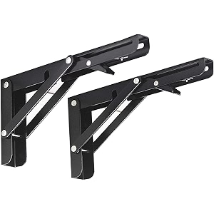 foldable wall shelf bracket set metal folding support brackets with mounting screws 20 cm