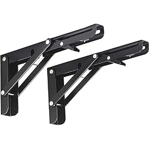 foldable wall shelf bracket set metal folding support brackets with mounting screws 40 cm