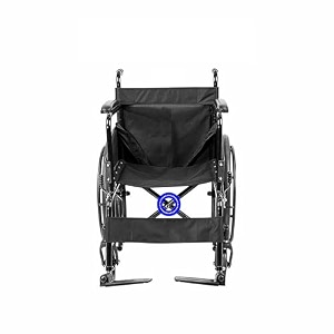 vms careline foldable wheelchair for patients amp elderly  powder-coated ms frame  wide 49 cm seat  safety belt comfortable rexine cushion 100 kg capacity  lightweight amp portable wheelchair  weight capacity 100 kg