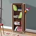 FOLDON FD140 Portable Metal Frame Wardrobe Closet (Brown)