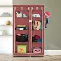 Foldable Wardrobe 2 Door / 8 Shelves (Maroon)