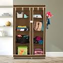 Foldable Wardrobe 2 Door / 8 Shelves (Brown)