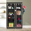 Foldable Wardrobe 2 Door / 8 Shelves (Black)