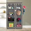 Foldable Wardrobe 2 Door / 8 Shelves (Grey)