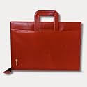 OPUL Premium Document File Folder with Handle- B4 Size (Bigger Than A4 and Legal) - Waterproof Leatherette Document File for Certificates with 2 Outer Pockets - (30 Leaves, Modern, Brown)
