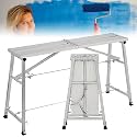 Folding Aluminum Alloy Work Platform, Portable Height Adjustable Scaffolding, Work Bench Tower Ladder Stool for Ceiling Decoration, Cleaning Or Patching Drywall(Size:120c