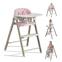 Folding Baby High Chair & Toddler Standing Tower for Girls 6 Months+, Pink