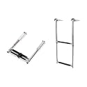 Folding Boat Ladder,2 Step Telescoping for Marine Swimming Pool Stainless Steel Dock for Yacht(2 Step Ladder)