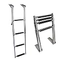 Folding Boat Ladder,2 Step Telescoping for Marine Swimming Pool Stainless Steel Dock for Yacht(4 Step Ladder)